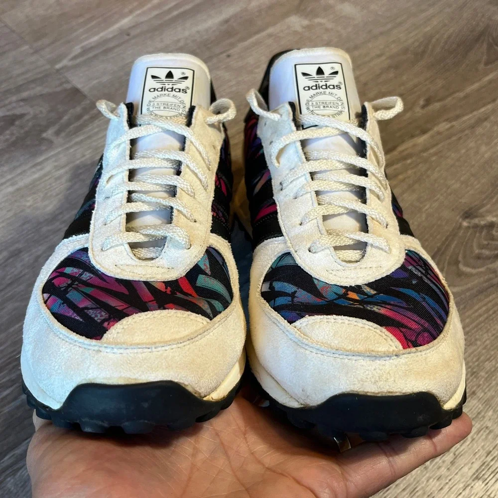 Adidas TRX Vintage Mens 11 Cream Black Multicolor Graphic Sneakers HQ9851